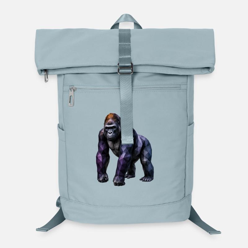 Gorilla Polygon – Farbige Geometrie - Laptop-Rucksack - Eisblau