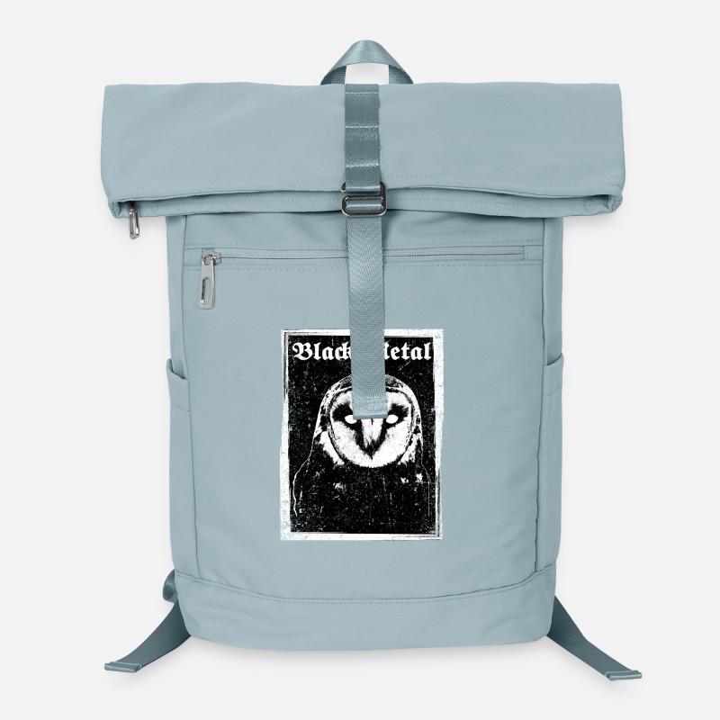 Black Metal Owl Laptop Backpack