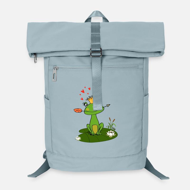 Charming frog with crown and heart Laptop Backpack