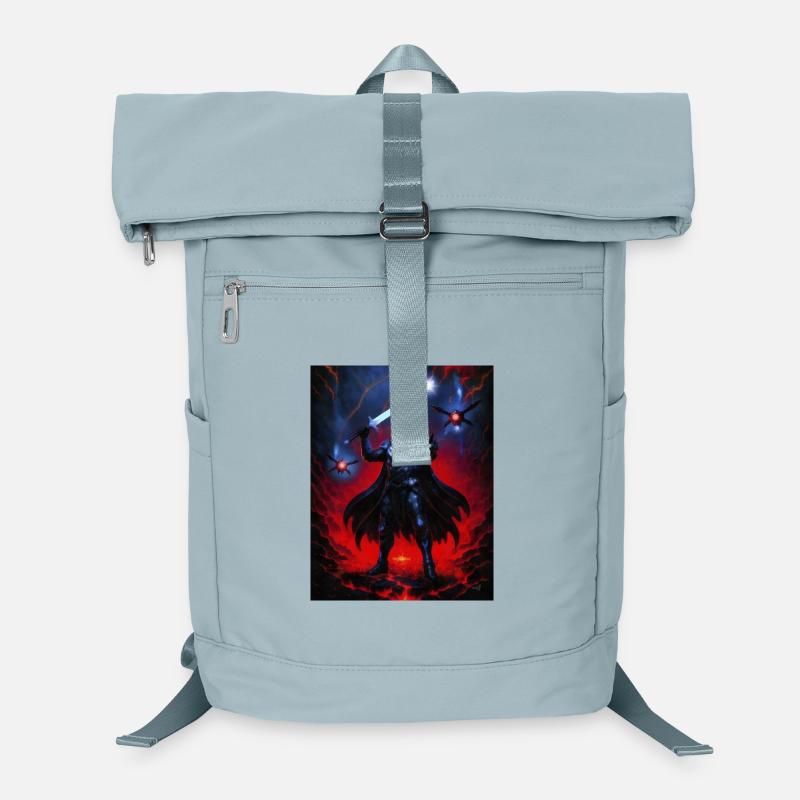 Dunkler Krieger im Flammensturm Laptop-Rucksack 