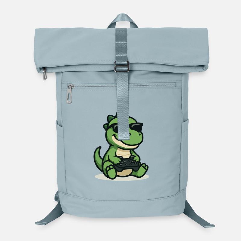 Dino Gamer - Laptop Backpack - ice blue