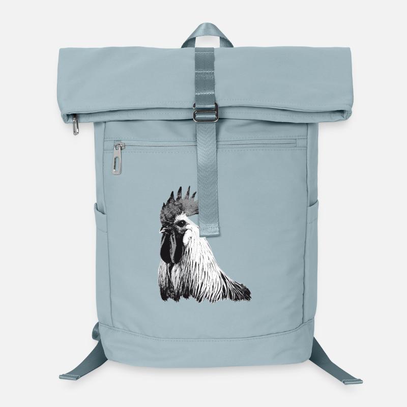 Coq expressif en noir et blanc Sac à dos ordinateur