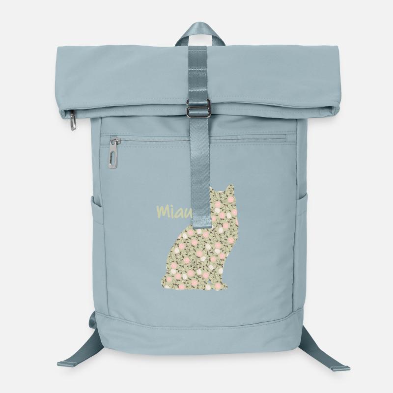 Meow - Cat - Laptop Backpack - ice blue