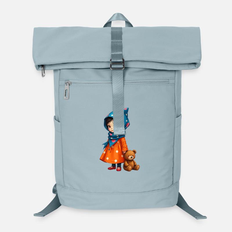 Polka Dot Girl and Bear Laptop Backpack