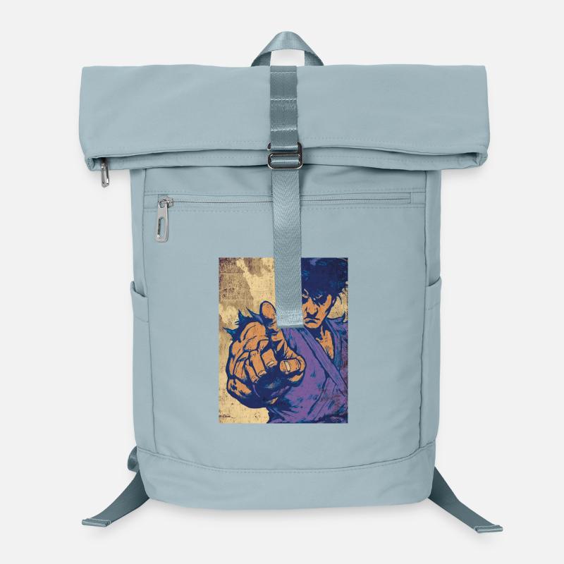 Héros du combat en bleu Pop Art Sac à dos ordinateur