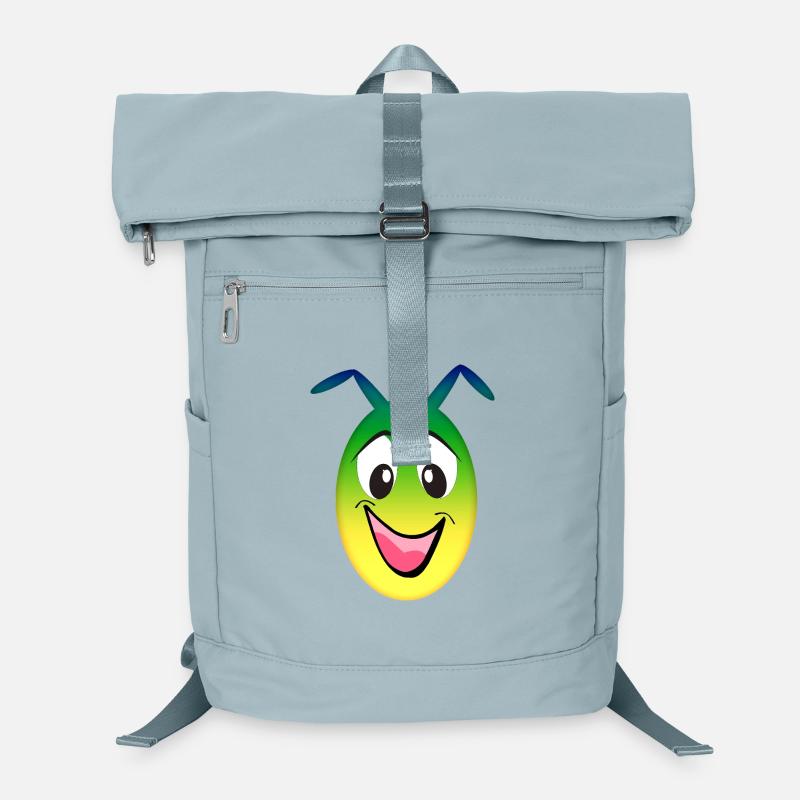 Regenbogen Alien fröhliches Gesicht Laptop-Rucksack 