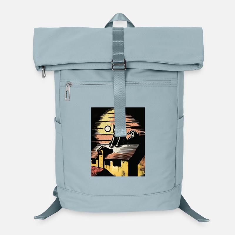 Moonlit night with black cat Laptop Backpack
