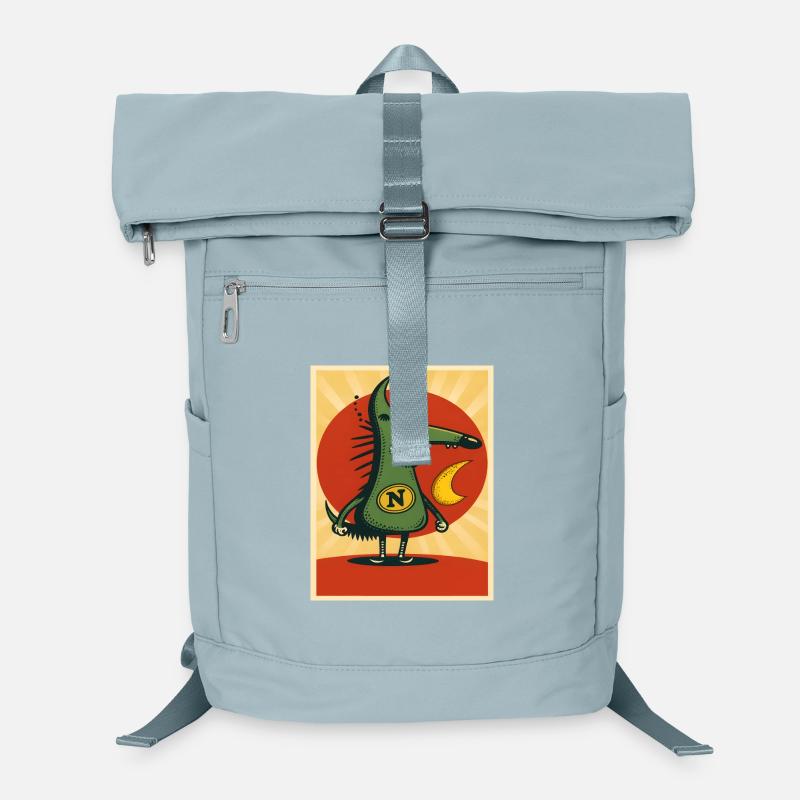 Type de dessin animé Green Moon Sac à dos ordinateur