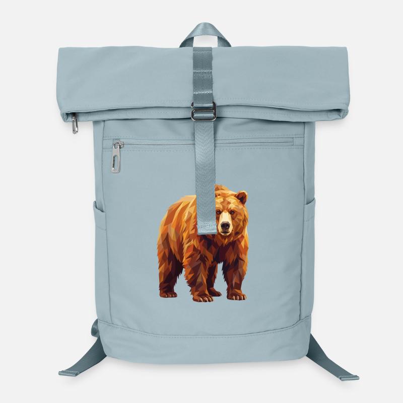 Art moderne low poly géométrique Grizzly Bear Sac à dos ordinateur