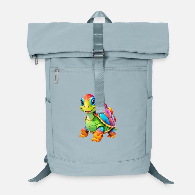 Cute Cartoon Turtle - Laptop Backpack - ice blue