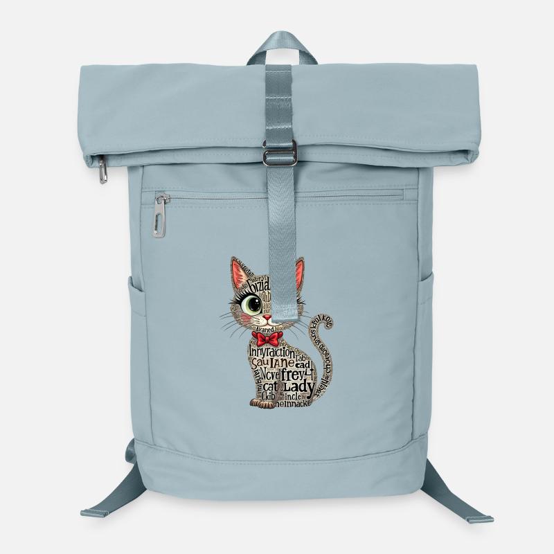 DAME AUX CHATS, ART DU TEXTE, TYPOGRAPHIE Sac à dos ordinateur