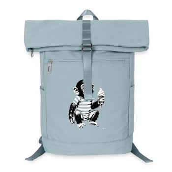 Playful Monkey with IceCream Design - Laptop Backpack - ice blue - Front