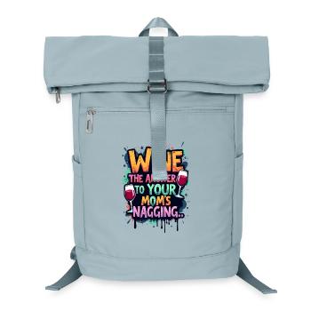 WINE: THE ANSWER TO YOUR MOM’S NAGGING - Laptop Backpack - ice blue - Front