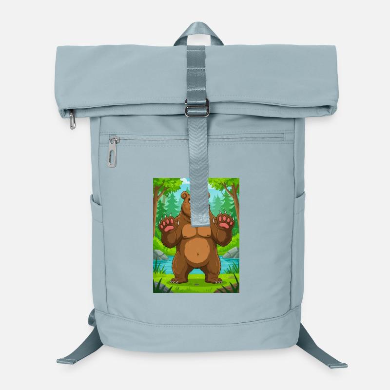 Brown Bear – powerful forest predator in America Laptop Backpack