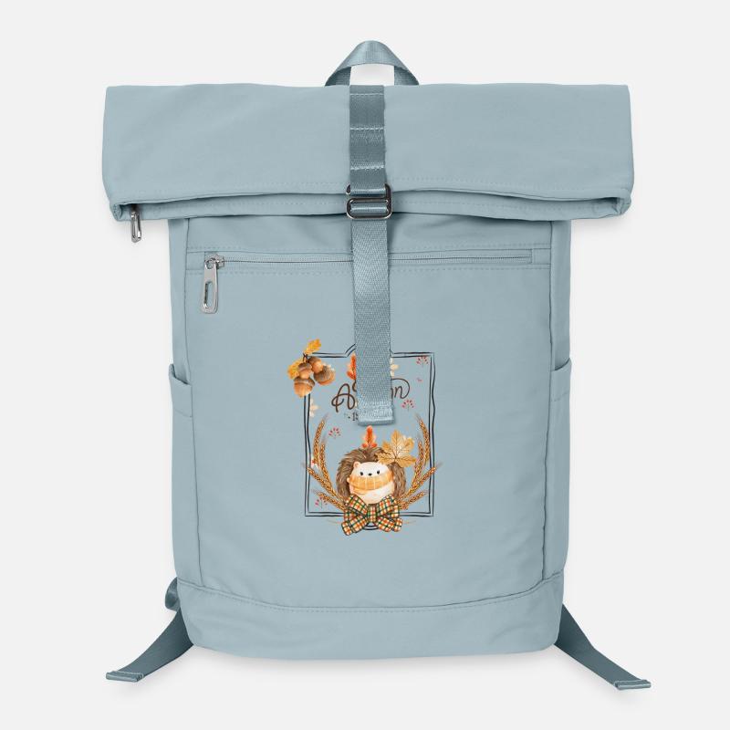 Autumn Hedgehog Leaves Frame Laptop Backpack