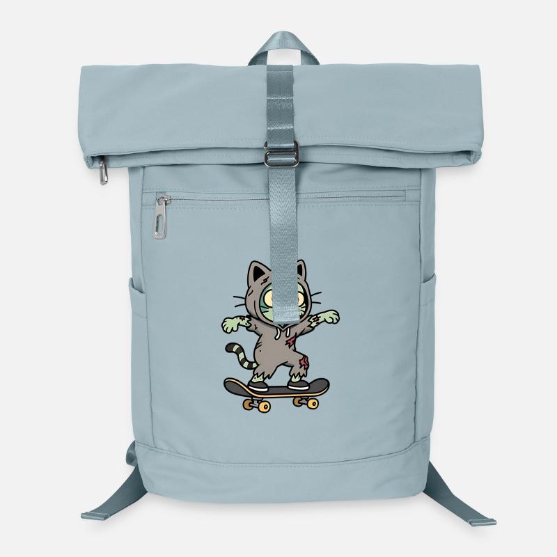 Zombie Katze auf Skate Laptop-Rucksack 