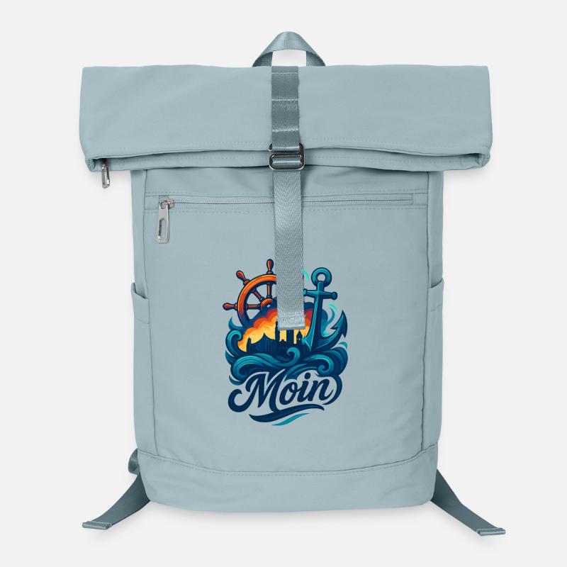 Hamburg Moin Stadt Silhouette Anker Hafen Geschenk Laptop-Rucksack 
