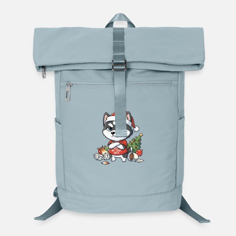 Grim Dog dans le style Husky chaos de Noël Sac à dos ordinateur