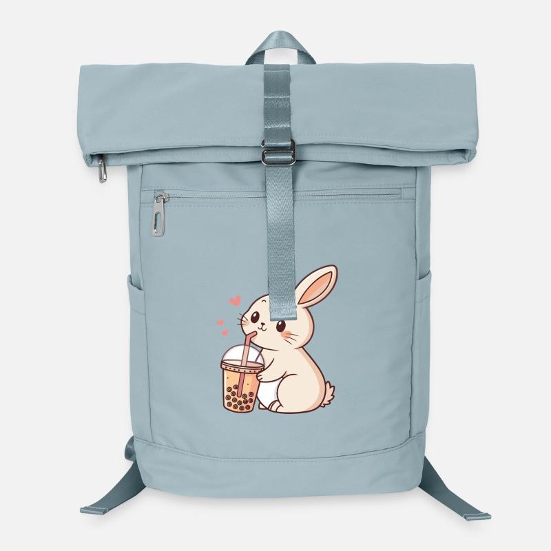 Lapin kawaii et bubble tea pastel Sac à dos ordinateur