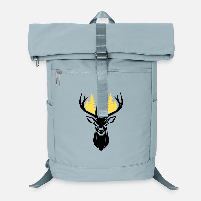 Deer Head Forest Silhouette Laptop Backpack
