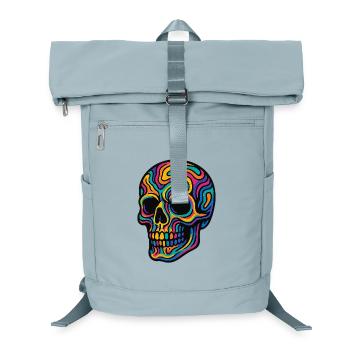 Psychedelic Skull – Trippy Skull Design - Laptop Backpack - ice blue - Front