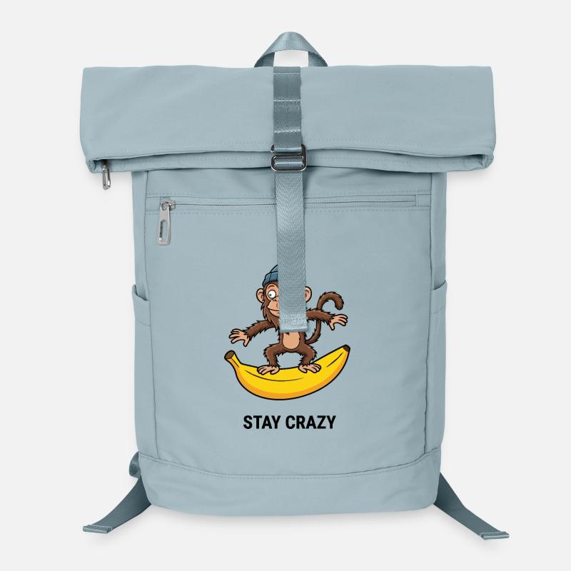 Crazy Monkey on Banana Tee Laptop Backpack