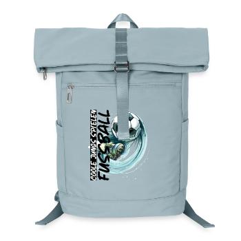 Dynamischer Fußball und Fußballschuh - Laptop-Rucksack  - Eisblau - Vorne