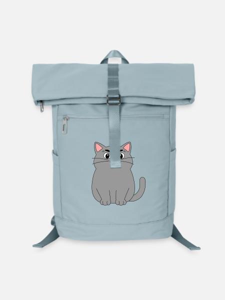 Graue Katze - Laptop-Rucksack  - Eisblau