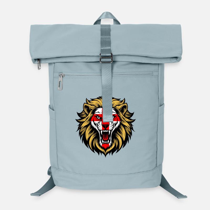 Angleterre George Croix Drapeau Féroce Lion Face Design Sac à dos ordinateur