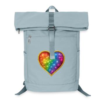 Galaxie-Herz mit goldener Kontur - Laptop-Rucksack  - Eisblau - Vorne