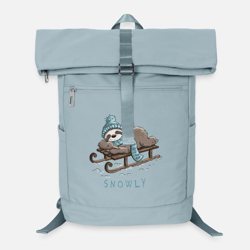 Snowly Faultier im Wintermodus Schlitten Schnee  Laptop-Rucksack 