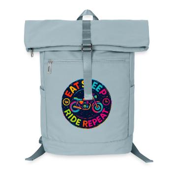 Eat, Sleep Ride Repeat – Motorrad – Biker - Laptop-Rucksack  - Eisblau - Vorne