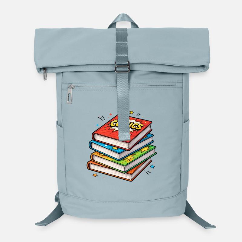 Comic-Stapel Bücher Laptop-Rucksack 