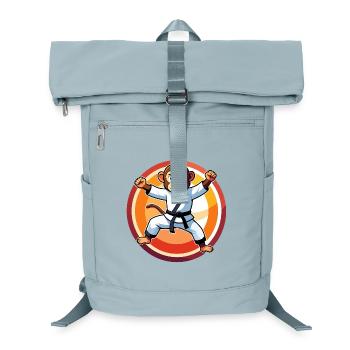 Affe im Karateanzug Karate Training Kinder Motiv - Laptop-Rucksack  - Eisblau - Vorne