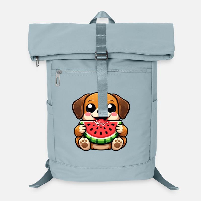 Dessin animé de petit beagle mignon Chibi Kawaii Melon Sac à dos ordinateur