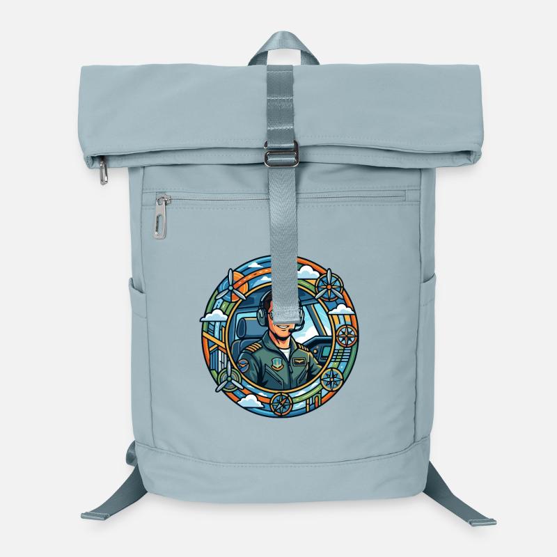 Comic Pilot in the Cockpit Sightseeing Flight Laptop Backpack