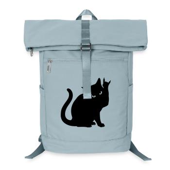 Black Cat – Devil Horns Silhouette - Laptop Backpack - ice blue - Front