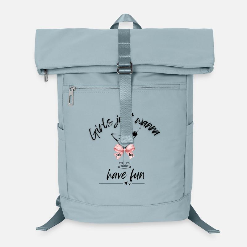 Chemise de voyage pour filles – Les filles veulent juste s’amuser - Sac à dos ordinateur - bleu glacier