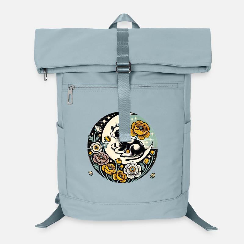 Veau au clair de lune avec lune florale Sac à dos ordinateur
