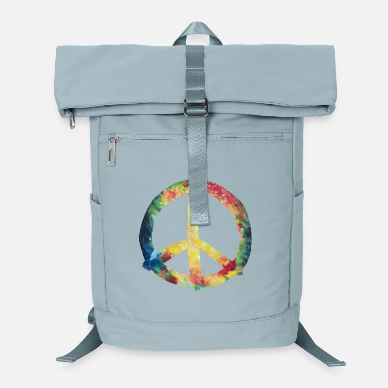 Bunter Peace-Zeichen Tie-Dye Laptop-Rucksack 