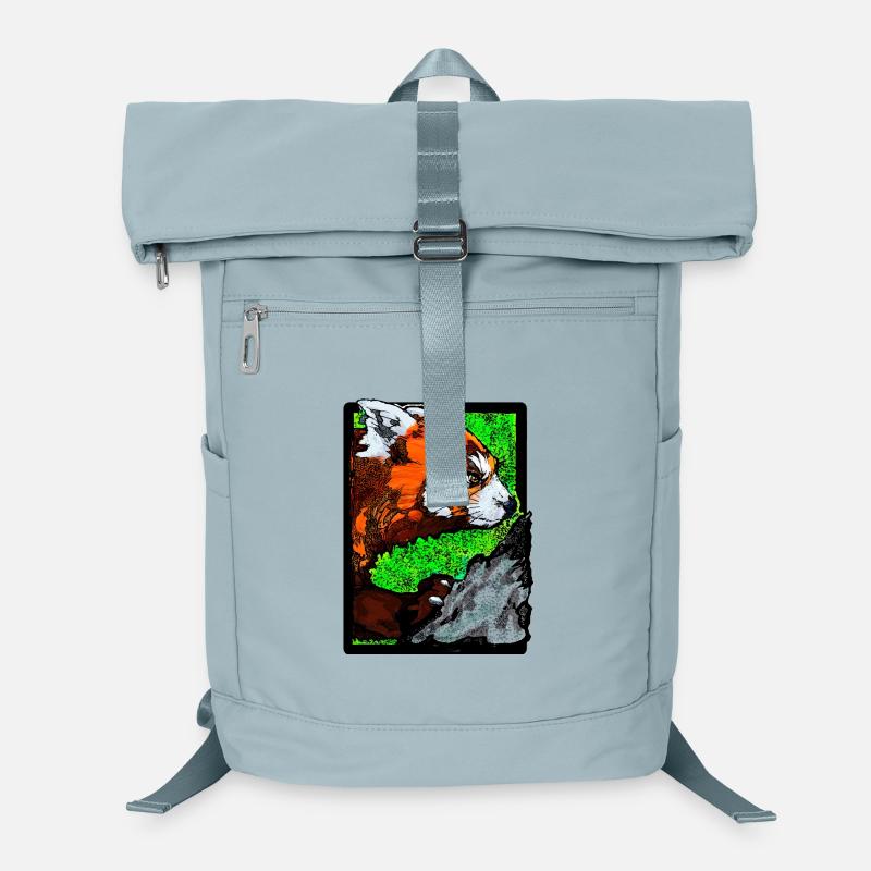 Red panda climbs on rock (Colorful) Laptop Backpack