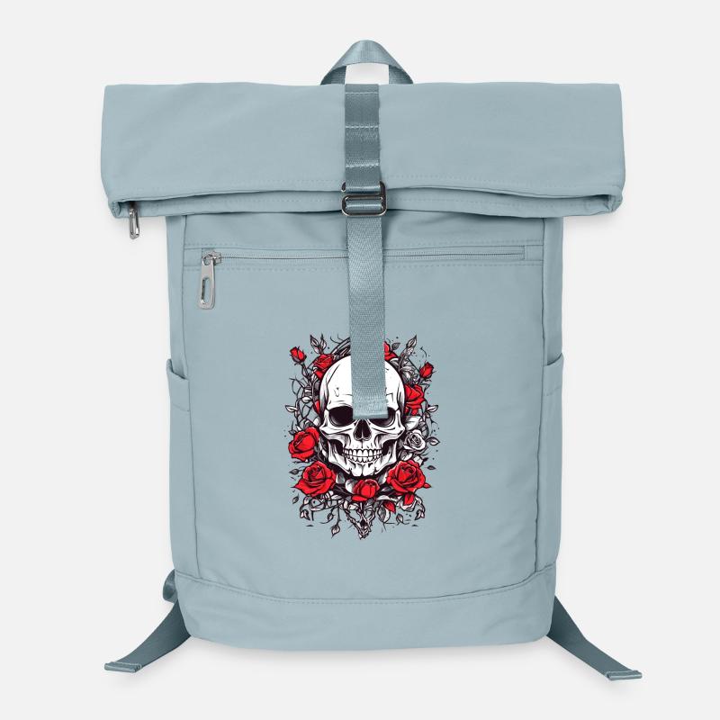 Crâne avec des roses Sac à dos ordinateur
