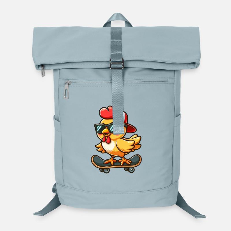 Huhn Henne Hahn Skateboard Comic Cartoon Laptop-Rucksack 
