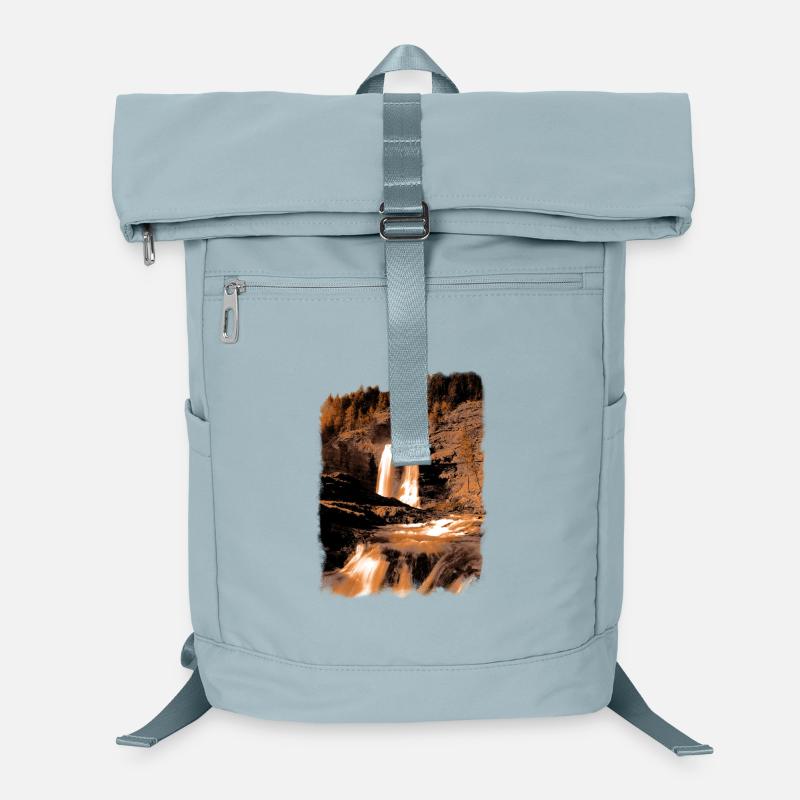 Natürlicher Wasserfall in Erdtönen Laptop-Rucksack 