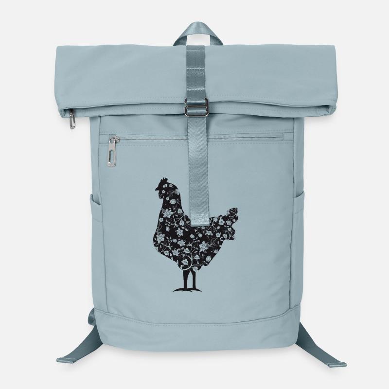 Chicken with floral pattern Laptop Backpack