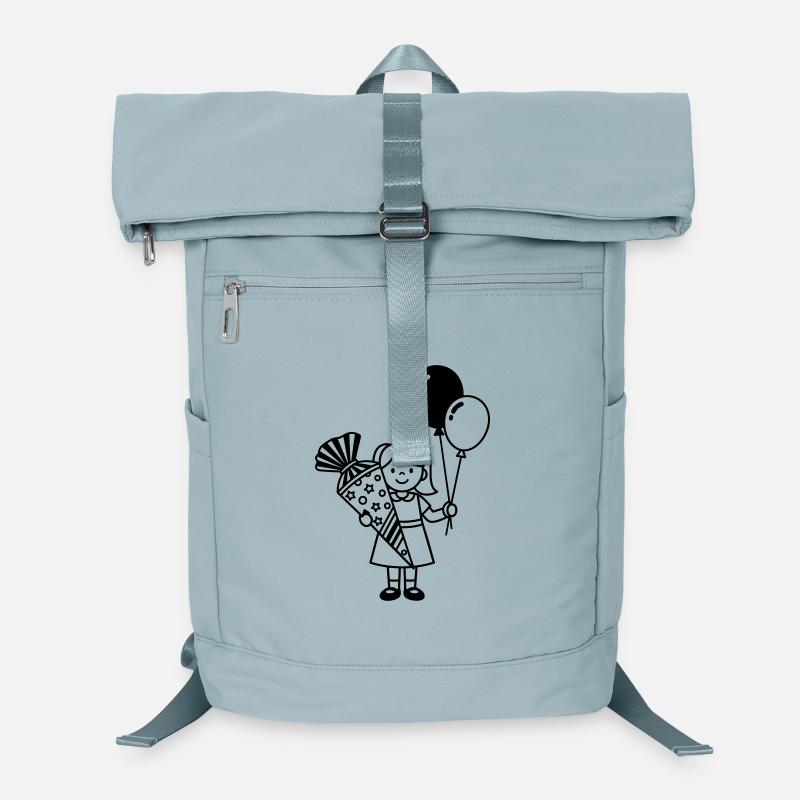 Einschulung Mädchen mit Schultüte Laptop-Rucksack 