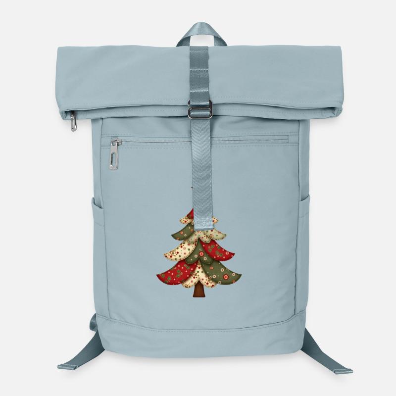 Vintage Patchwork Christmas Tree – Cozy Qui Laptop Backpack