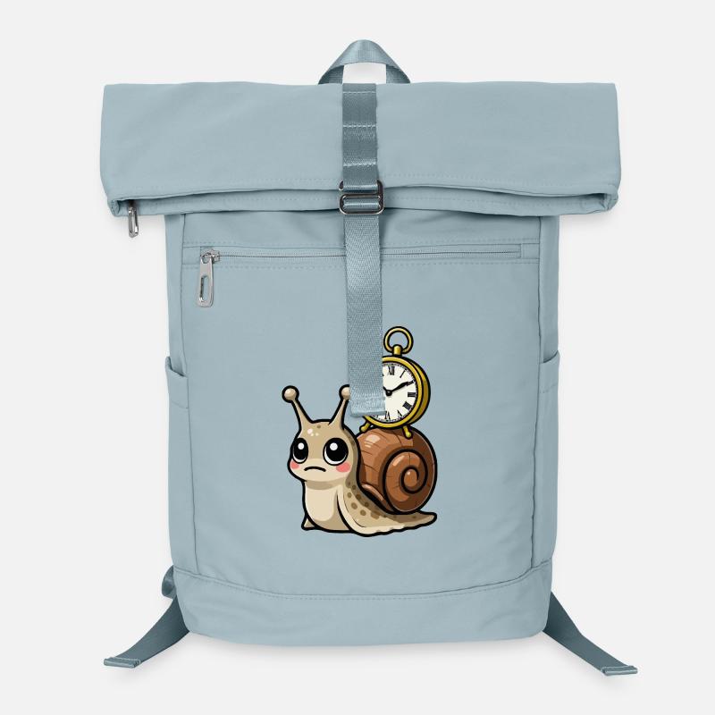 Snail with clock on shell Laptop Backpack