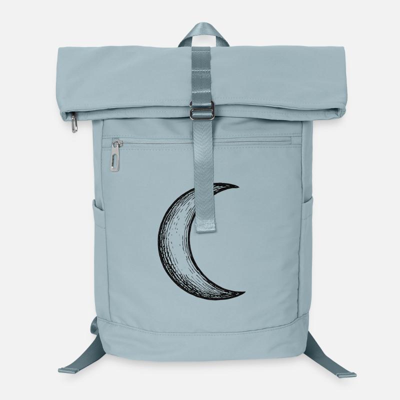 Hand Drawn Crescent Moon Sketch Laptop Backpack