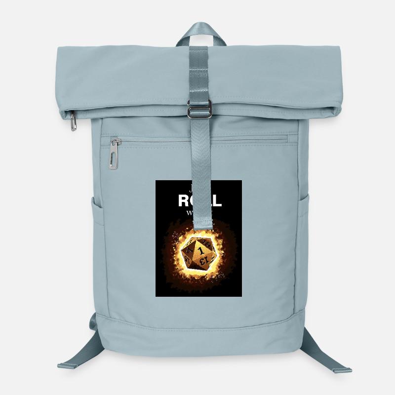 Just Roll With It Retro D20 Gold Dice Laptop-Rucksack 